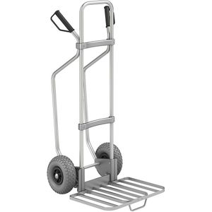 eurokraft pro Aluminium steekwagen met sleeplatten, b x d pakketsteekplaat = 430 x 450 mm, aluminium, met handgreep, PU-banden