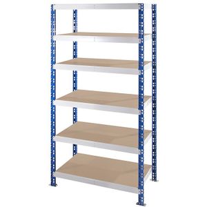 eurokraft basic Universele inhaakstelling, stabiel, legborden van spaanplaat, h x b x d = 1976 x 1050 x 400 mm, basisstelling
