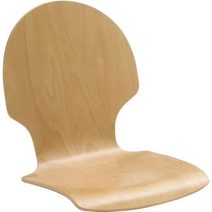 Houten kuipstoel, VE = 2 stuks, naturel beukenhout, rond, met bekleding