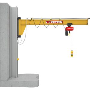 Vetter Wandzwenkkraan ASSISTENT AW, zonder elektrische kettingtakel, hijsvermogen 1000 kg, reikwijdte 3 m