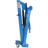 Werkplaatskraan BLUE, hijsvermogen 500 kg, onderstelvork V-vormig, hydraulisch systeem enkelwerkend