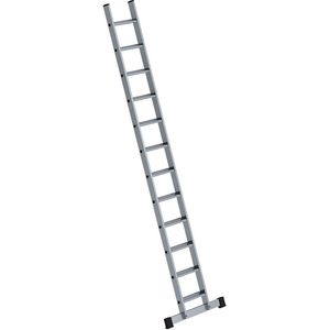 MUNK Aanlegladder met treden, breedte 350 mm, 12 treden, met nivello®-stabiliteitsbalk