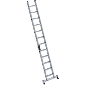 MUNK Aanlegladder met treden, professionele uitvoering, breedte 420 mm, 12 treden, met nivello®-stabiliteitsbalk