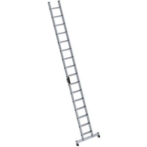 MUNK Aanlegladder met treden, professionele uitvoering, breedte 420 mm, 16 treden, met nivello®-stabiliteitsbalk