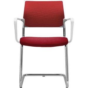 Dauphin Bezoekersstoel X-CODE, sledestoel met armleuningen, rood