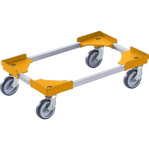 Professionele onderwagen, hybride, voor Euroformaat 600 x 400 mm, geel, vanaf 20 stuks