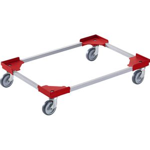 Professionele onderwagen, hybride, voor Euroformaat 800 x 600 mm, rood