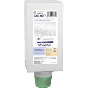 Handreiniger/huidbeschermende zalf SANSIBON®, VE = 6 flacons à 1 l, wit-crème