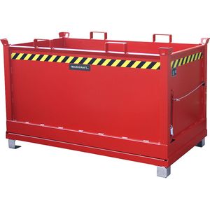 eurokraft pro Bodemklepcontainer, inhoud 1,5 m³, vuurrood RAL 3000