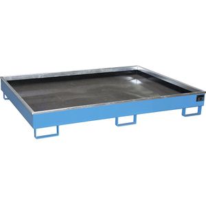 eurokraft pro Bodemopvangbak voor stellingen met PE-inzet, opvangvolume 240 l, l x b x h = 1765 x 1315 x 255 mm, blauw, vanaf 3 stuks
