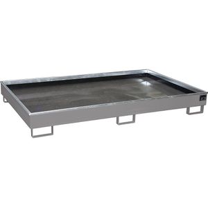 eurokraft pro Bodemopvangbak voor stellingen met PE-inzet, opvangvolume 1000 l, l x b x h = 2165 x 1315 x 510 mm, grijs, vanaf 3 stuks