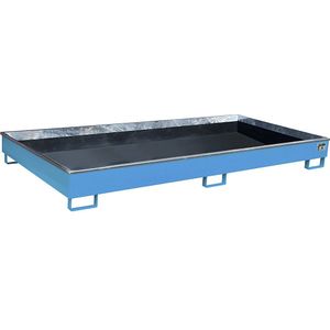 eurokraft pro Bodemopvangbak voor stellingen met PE-inzet, PE-inzetstuk, 240 l, 2665 x 1315 x 210 mm, blauw, vanaf 3 stuks
