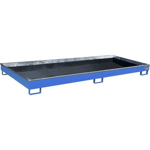 eurokraft pro Bodemopvangbak voor stellingen met PE-inzet, opvangvolume 240 l, l x b x h = 3265 x 1315 x 195 mm, blauw, vanaf 3 stuks