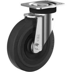 Wicke Elastisch massief rubberen wiel op stalen velg, wiel-Ø x -breedte = 250 x 60 mm, zwenkwiel