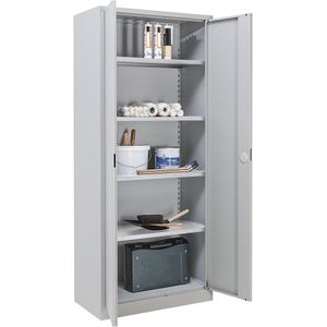 eurokraft basic Universele kast, h x b x d = 1850 x 800 x 420 mm, lichtgrijs