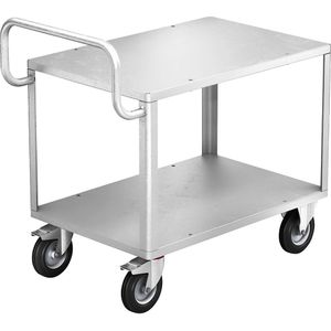 eurokraft pro ESD-montagewagen, 2 etages, verzinkt, laadvlak-l x b = 1050 x 700 mm