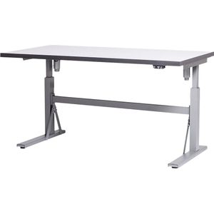 eurokraft pro Werktafel, elektrisch in hoogte verstelbaar, HPL-plaat wit, draagvermogen 350 kg, b x d = 1600 x 800 mm