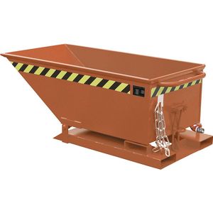 eurokraft pro Kiepbak voor spanen, laag ontwerp, inhoud 250 liter, geeloranje