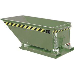 eurokraft pro Kiepbak voor spanen, laag ontwerp, inhoud 250 liter, resedagroen