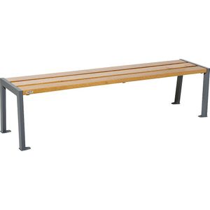 PROCITY Houten zitbank SILAOS® zonder rugleuning, hoogte 437 mm, lengte 1800 mm, antracietgrijs, eikendecor licht