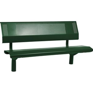 PROCITY Zitbank OSLO van staal, zithoogte 450 mm, mosgroen, met rugleuning
