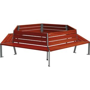 PROCITY Boomzitbank SILAOS®, hoogte 821 mm, lengte 2930 mm, antracietgrijs, mahonie
