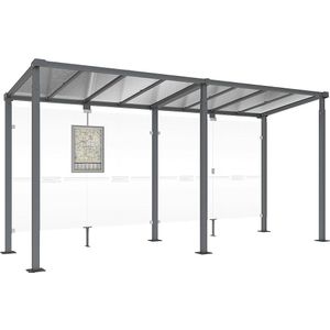 PROCITY Wachthokje MILANO, zonder zijpaneel, breedte 5040 mm, antracietgrijs