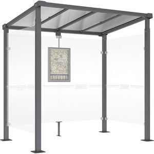 PROCITY Wachthokje MILANO, met 2 zijpanelen, breedte 2520 mm, antracietgrijs