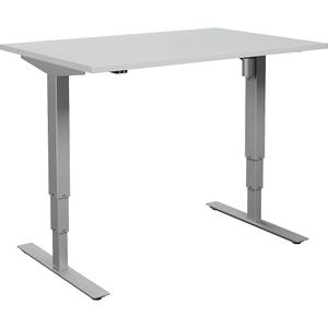 Bureau Atlanta, elektrisch in hoogte verstelbaar, recht, b x d = 1200 x 800 mm, lichtgrijs/zilver