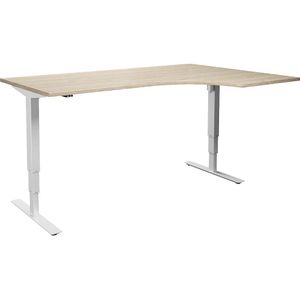 Bureau Atlanta, elektrisch in hoogte verstelbaar, hoek, b x d = 1800 x 1200 mm, eikenhout/wit, rechts