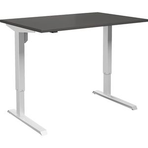 eurokraft basic Bureau Venla, elektrisch in hoogte verstelbaar, recht, b x d = 1200 x 800 mm, donkergrijs/wit