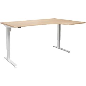 eurokraft basic Bureau Venla, elektrisch in hoogte verstelbaar, hoek, b x d = 1800 x 1200 mm, berkenhout/wit, rechts