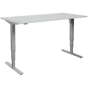 Bureau Atlanta, elektrisch in hoogte verstelbaar, recht, b x d = 1800 x 800 mm, lichtgrijs/zilver