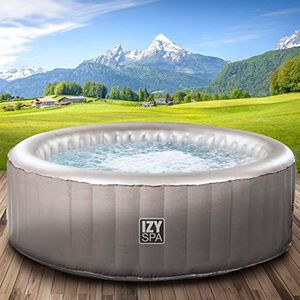 Izy Spa Whirlpool opblaasbaar voor 3 personen, diameter 165 x 70 cm, 105 massagejets, verwarming, opblaasfunctie met een druk op de knop, 650 l, wellness-massage