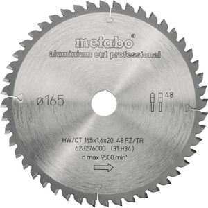 Metabo Zaagblad ""aluminium cut - professional"", 165x1,6/1,2x20 Z48 FZ/TZ 5°neg - 628276000