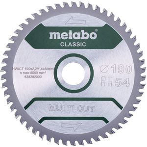 Metabo 628663000 Multi Cut Cirkelzaagblad - 190 X 30 X 54T - Laminaat / Kunststof / Aluminium / Koper