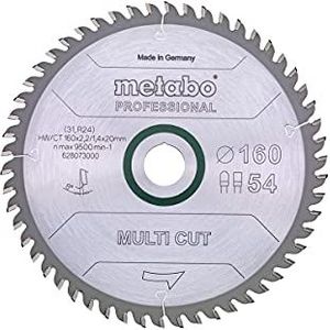Metabo Cirkelzaagblad Multi Cut - Professional | 165 x 20 | Z54 FZ/TZ 5° - 628293000