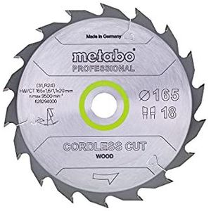 Metabo Zaagblad""cordless cut wood - professional"", 165x1,6/1,1x20 Z18 WZ 20° - 628294000