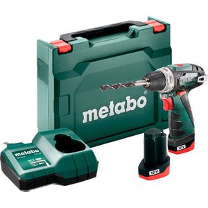 Metabo POWERMAXX BS BASIC 12 Volt Accu-schroefboormachine 2.0 Ah Li-ion Incl. 2 accus, Incl. lader, Incl. koffer 600984500