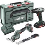 Metabo Combo Set BS 18 accuboormachine en SGS 18 LTX Q buxus- en grasschaar, 18 Volt, 2X2AH Li-Ion - 685186000