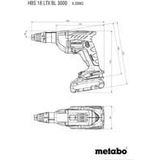Metabo HBS 18 LTX BL 3000 18V LiHD Accu Bandschroefmachine Body Incl. Opzetstuk In MetaBox - 10Nm
