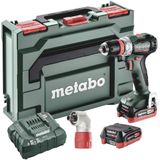 Metabo PowerMaxx BS 12 BL Q + Quick hoekadapter Accu Boorschroefmachine 12V | 2 x 4.0 Ah, ASC 55 | metaBOX 118 - 601045920