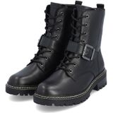 Remonte - Enkellaarsjes - Zwart - Leer - Wol