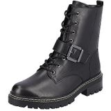 Remonte - Enkellaarsjes - Zwart - Leer - Wol