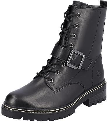 Remonte - Enkellaarsjes - Zwart - Leer - Wol