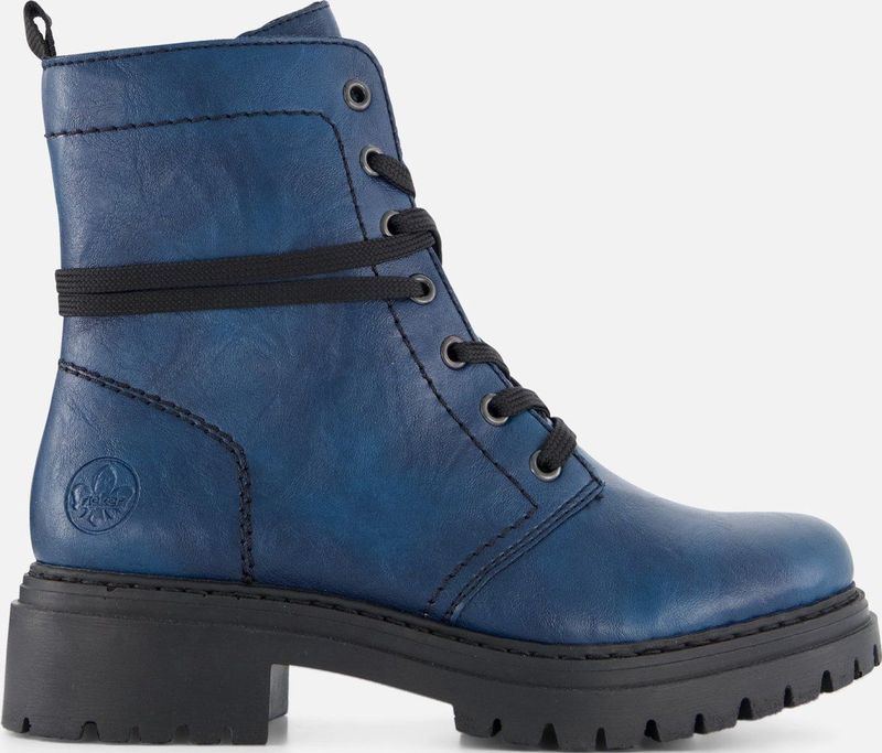 Rieker - Veterboot - Petrol - Imitatieleer - Gevoerd met Fake-Fur