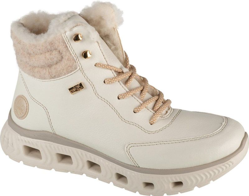 Rieker - M6010-80 - Booties - Wit - Synthetisch Leder