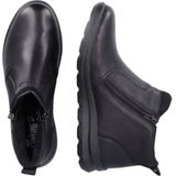 Rieker - Dames Schoenen - Zwart - Leer - Enkellaarsjes met Zijritsen