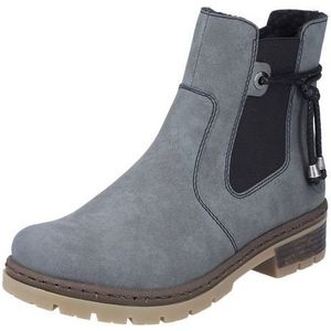 Rieker DAMES Enkellaarzen Y7460, Vrouwen Chelsea Laarzen,laarzen,halve laarzen,bootie,sliplaars,plat,Blauw (blau / 14),40 EU / 6.5 UK