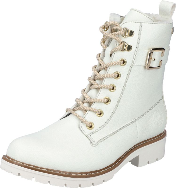 Rieker - 5 cm Snowboots - Wit - Waterafstotend - Ritssluiting en Vetersluiting
